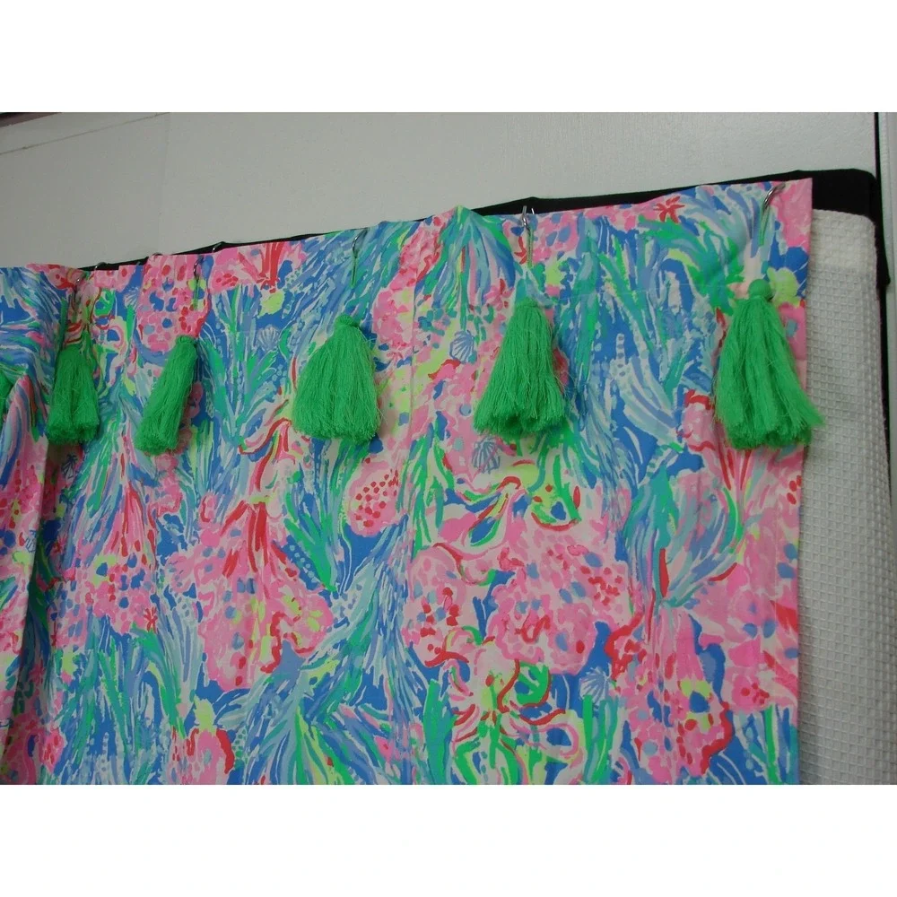 Pottery Barn Lilly Pulitzer Fan Sea Pants Shower Curtain 72x72 100% Cotton NWOT